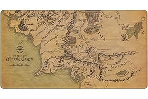 TUJUE MTG Playmat TCG Playmat Board Game Card Game Trading Card Game Play mat Desk pad Original Hand-Painted Stitched Edges Smooth Surface Rubber Base Old Map 23.6x13.8in