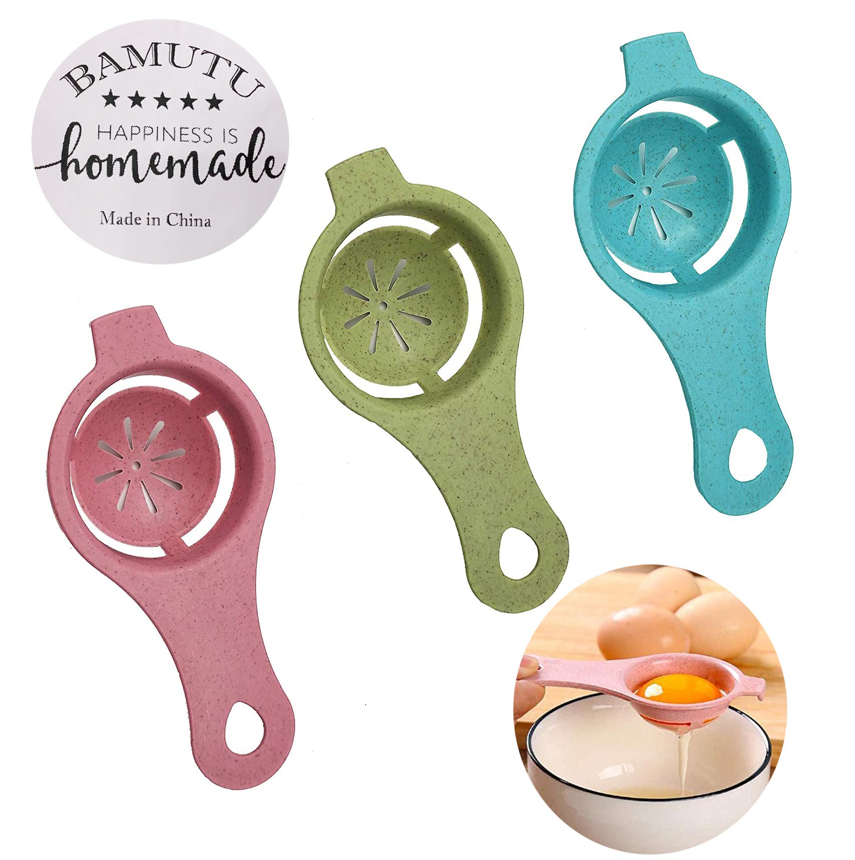 3PCS Egg Separator Egg Yolk White Separator Egg White Separator Egg Whites Strainer Filter Divider Egg Separator Tool Kitchen Baking Gadget