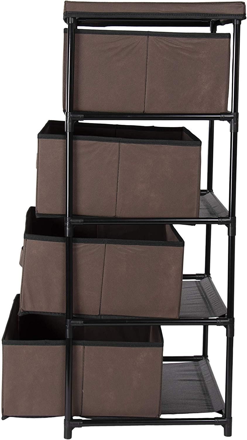 Dark Brown 16 5 X 13 X 33 Inches Juvale 4 Layered Storage Bin Cabinet Drawer For Clothing Household Objects Documents Underwear Storage Organization Home Urbytus Com
