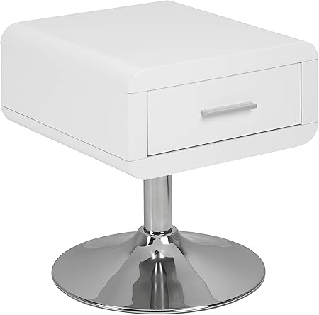 Ac Design Furniture Nightstand Chrome White 40 X 40 X 45 Cm Amazon Co Uk Kitchen Home