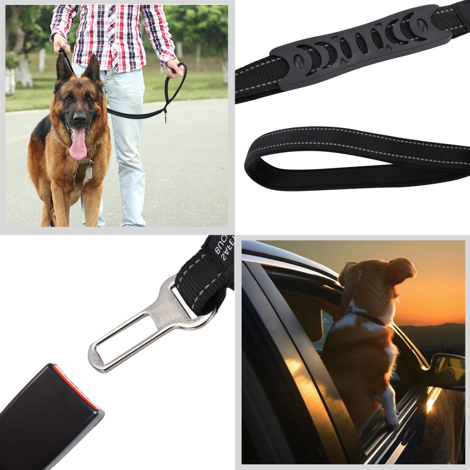 Legendog Dog Car Seat, Pet Booster Portable Travel Pet Car Seat Carrier for Dogs & Cats, Waterproof Pet Booster Carrier with Cushion & Adjustable Strap (2 Pcs Dog Leash)