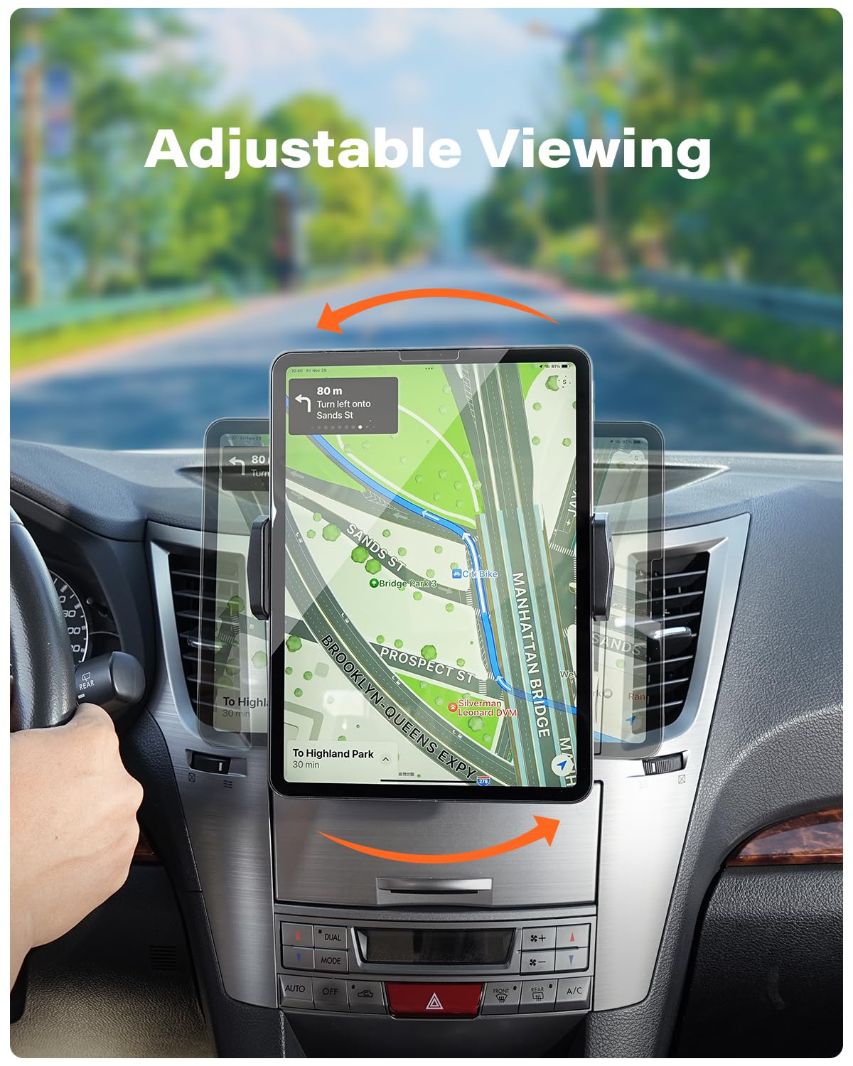 APPS2Car for Sturdy iPad Holder for Car CD Slot Tablet Mount, 2-in-1 Universal 4.7-13