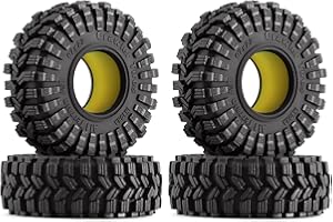 INJORA 1.0 Silicone Rubber Inserts and S5 All Terrain Tires for 1/18 TRX4M 1/24 SCX24 RC Crawler Upgarde