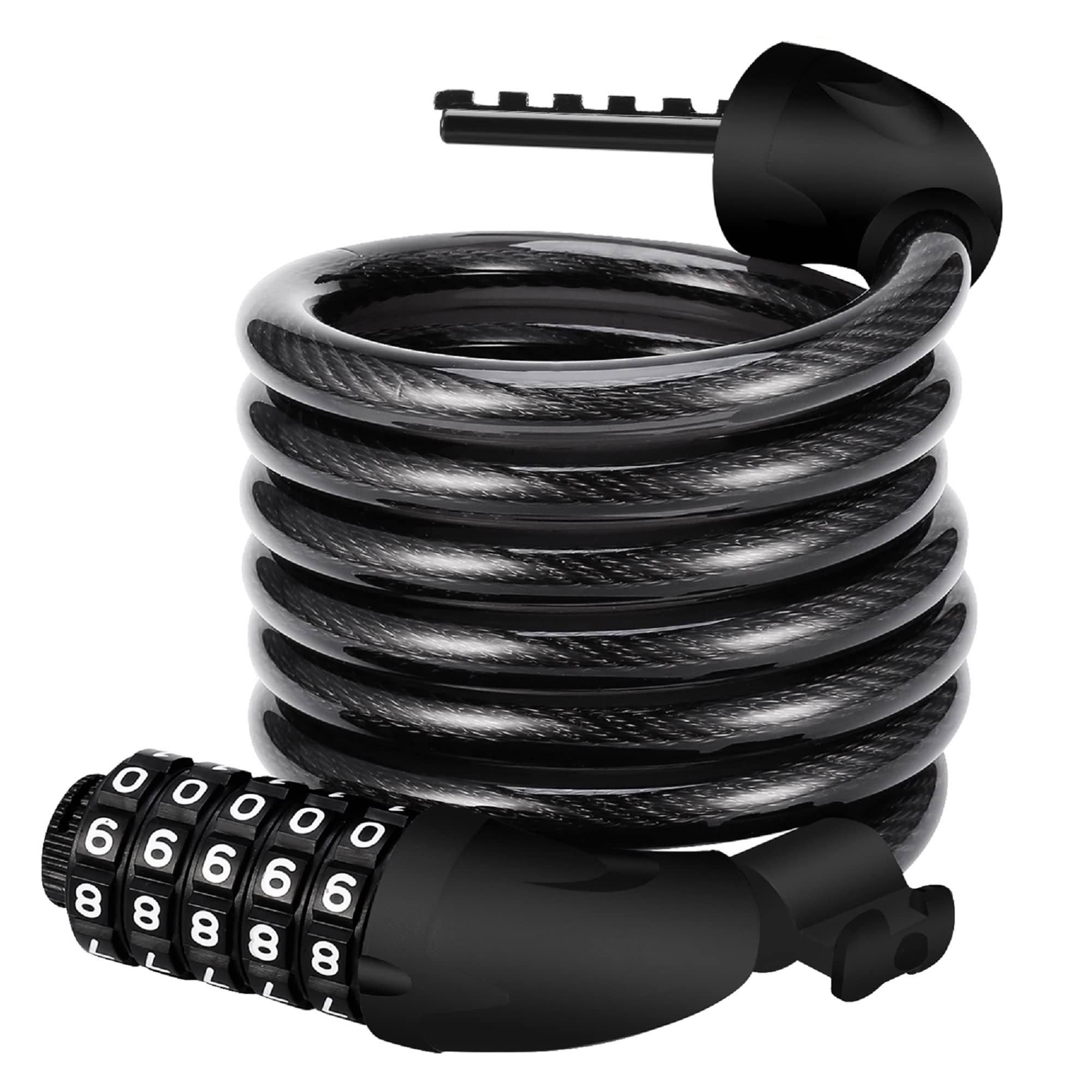 REHKITTZ Bike Lock Bicycle Locker Combination 5 Digit 120cm/12mm Long Cycle Cable Locks Bikes Chain High Security for E-Bike Mountain Bike Outdoor Ski Gate Accessoriess