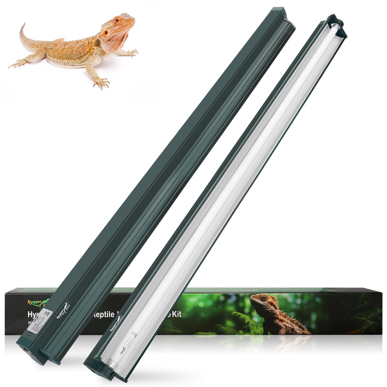 Hygger zoo T5 UVB Reptile Light Fixture Combo Kit