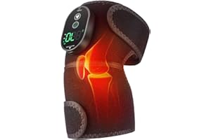 Heated Knee Brace, Cordless Knee Brace Warmer with 6 Heating Levels, Electric Heating Pad for Knee Shoulder Elbow, Black, 1 P