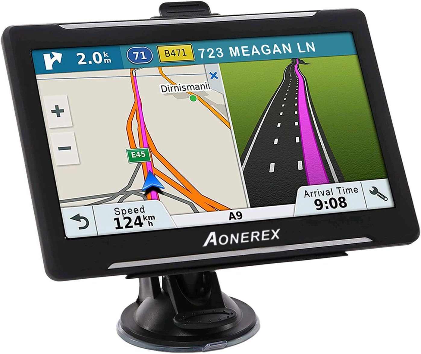 GPS Navigation for Car, Aonerex 7 inch HD 8GB&256MB GPS Navigation System,Spoken Turn- to-Turn Traffic Alert Vehicle Car GPS Navigator,Lifetime Free Map Updates