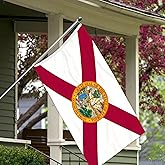 3 Ply Florida State Flag 2x3 Ft 150D Polyester Double Sided Outdoor Heavy Duty Vivid Colors with Durable Canvas Header and 2 Brass Grommets