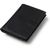 FOXHACKLE Slim Minimalist Credit Card Holder Front Pocket Leather Bifold RFID Blocking Wallet for Men & Women (Matte Black)