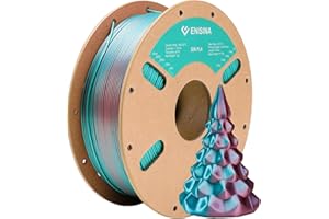 Silk PLA Filament 1.75mm, ENISINA Silk Dual Color Filament Clog-Free for 3D Printer -Dimensional Accuracy +/- 0.03mm,1kg / 2.20lb(Turquoise&Pink)