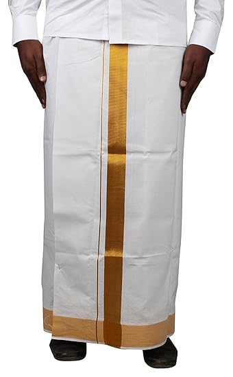 DF Men's Cotton Dhoti (DF05_White)