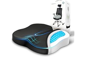 Travel Ease Gel Memory Foam Seat Cushion, Butterfly-Shape Seat Cushion for Long Hours Sitting Comfort, Butt Support Pillow fo