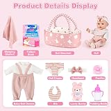 Dreamon 12 Inch Baby Doll with Carry Cot 11 PCS Accessories Set view 2