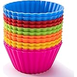 Silicone Baking Cups, SAWNZC Jumbo Cupcake Liners Large 3.54 inch Resusable Muffin Cups Non-stick Muffin Liners Cupcake…