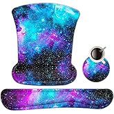 RICHEN Keyboard Wrist Rest Pad and Mouse Wrist Rest Support Mouse Pad Set,Durable & Comfortable & Lightweight for Easy Typing & Pain Relief-Ergonomic Support (Galaxy)