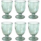 Abode Homewares Rustic Acrylic Goblet, Set of 6, Light Gray, 14 oz.
