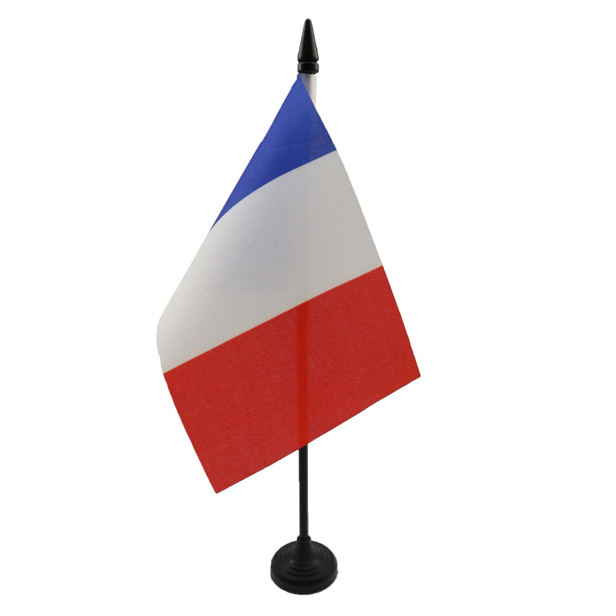 AZ FLAG - France Table Flag 4'' x 6'' - French Office Mini Banner 100% Polyester 15 x 10 cm - Mini Desk Flag with 10'' Pole and Black Plastic Base