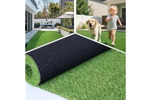 DSDESHU Artificial Grass Rug 10FT x 14FT, 0.8" Thick High Density Fake Turf with Drainage Holes, Realistic Synthetic Grass Ma
