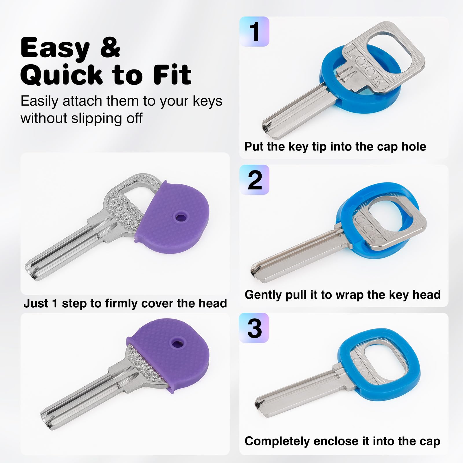 Mua 20 Pack Key Color Caps Covers Tags, Soft Rubber Key Identifiers ...