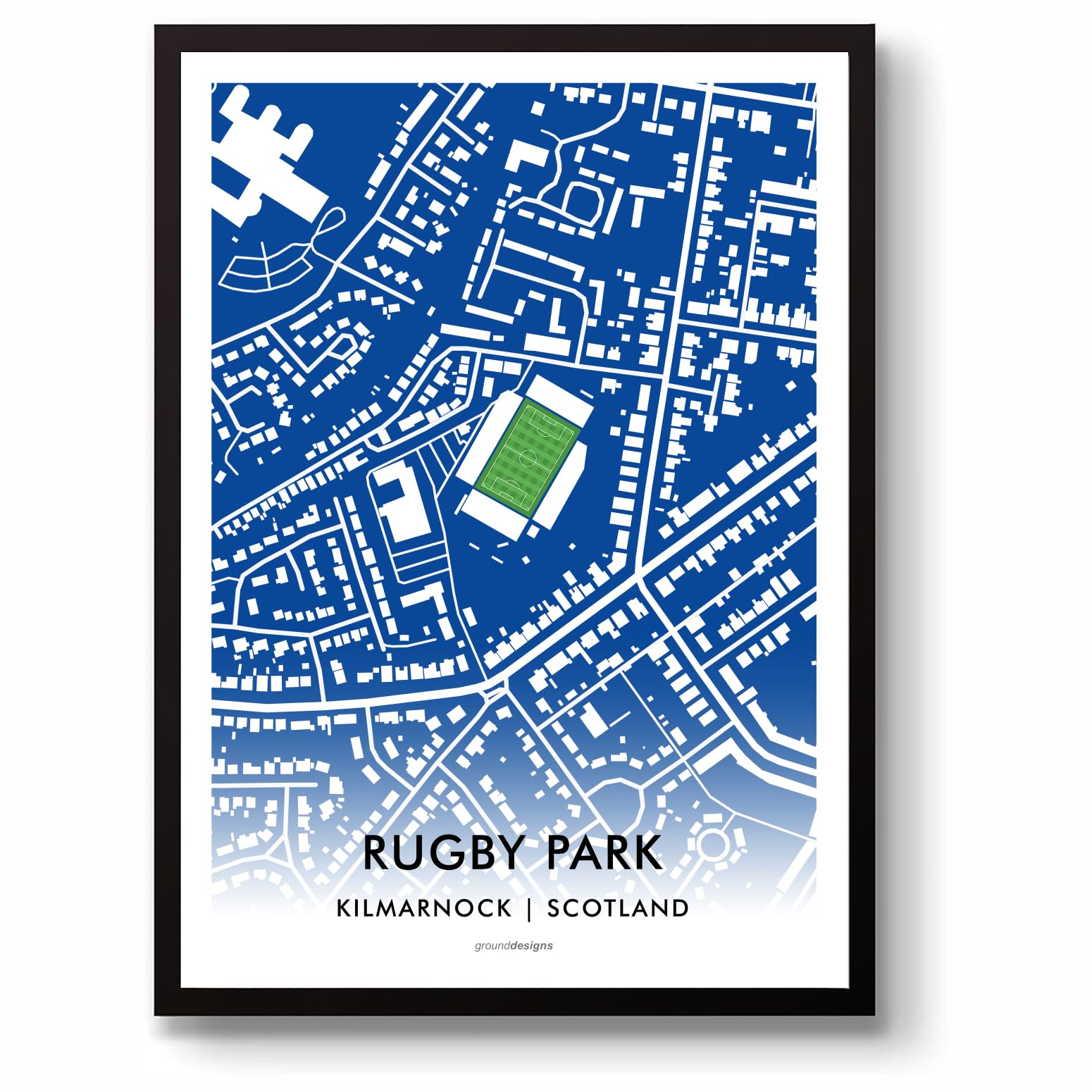 GroundDesigns KILMARNOCK FC Football Gift RUGBY PARK BBSP Stadium Art Unframed A3 Print KFC