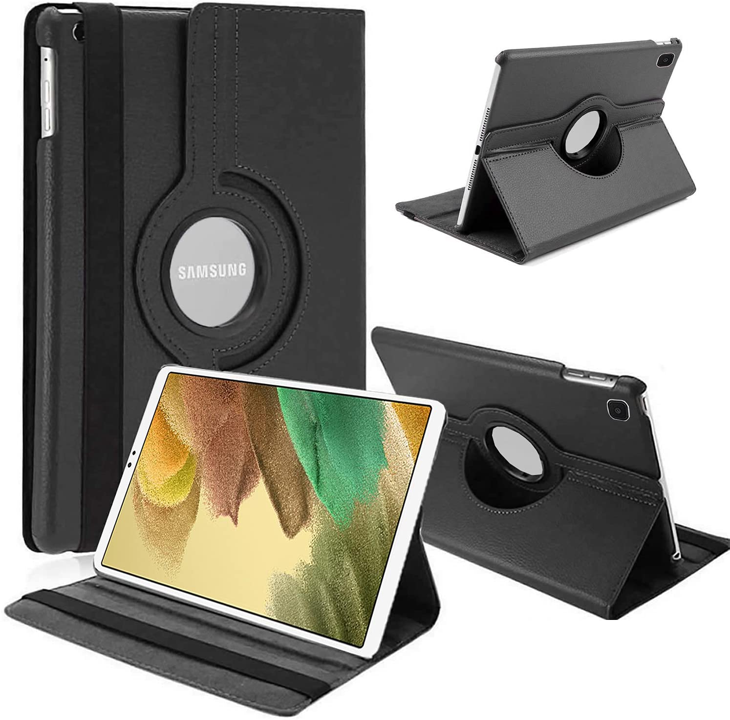KP TECHNOLOGY Case for Galaxy Tab A7 Lite, Leather Smart Folio 360 Case for Samsung Galaxy Tab A7 Lite 8.7" 2021 Tablet (SM-T220 / T225) (BLACK)