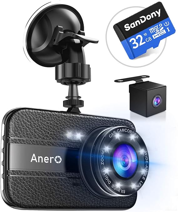 Amazon 改良版32gカード付き ドライブレコーダー 前後カメラ 1296pフルhd 1800万画素 ドラレコ 170 広視野角 Sonyセンサー レンズ 常時録画 G Sensor Wdr ブラック ドライブレコーダー本体 車 バイク