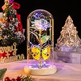 Beferr Galaxy Colorful Rose Glass Dome Light Up Gift for Mum Wife Mom view 5