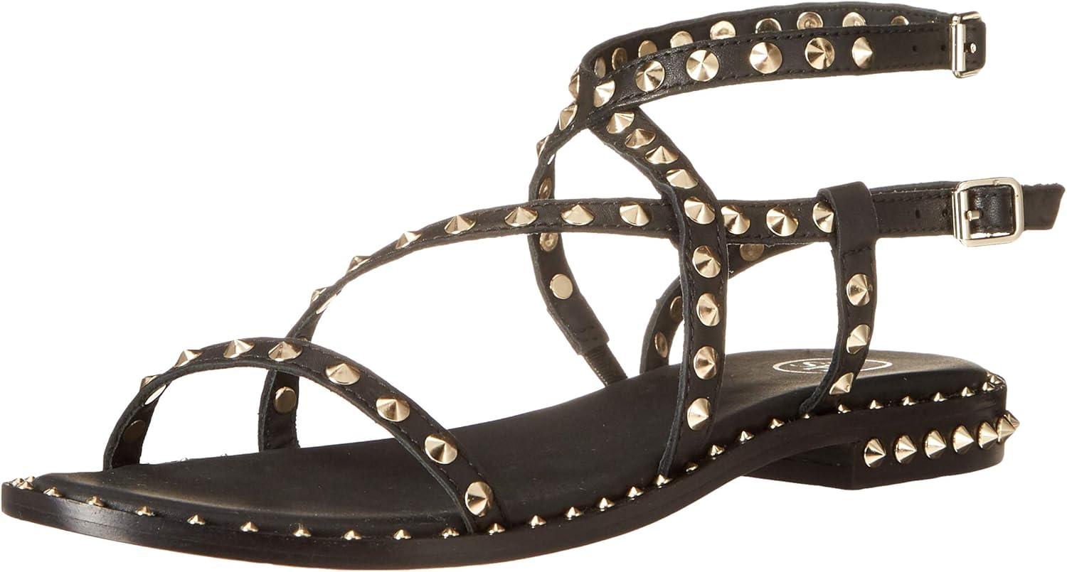 Amazon.com | Ash Women's Petra Flat Sandal, Black, 11 | Platforms & Wedges