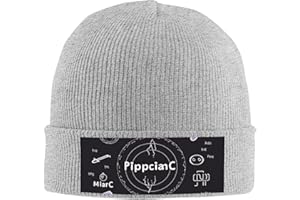 Physics Print Art Printed Knit Skull Cap Beanie Hat for Men Women Winter Cuffed Plain Hat,Black, Gray, One Size-Medium
