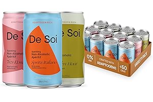 De Soi Variety Pack Mocktails NA Drinks 8 fl oz (12-pack) - Adaptogen Drink, Sparkling Drink with Calming Botanicals, Mocktail Drinks, Gluten Free, No Artificial Flavors