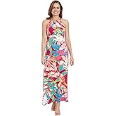 London Times Women's Dresses Halter Neckline Signature Morris Maxi Dress Vacation Occasion Event Guest of