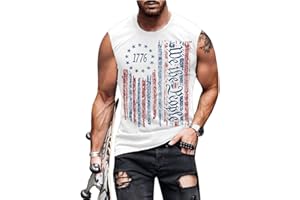 Heralady 4th of July Shirts Mens Muscle Tank Top 1776 Sleeveless Graphic Gym Workout American Flag Shirt