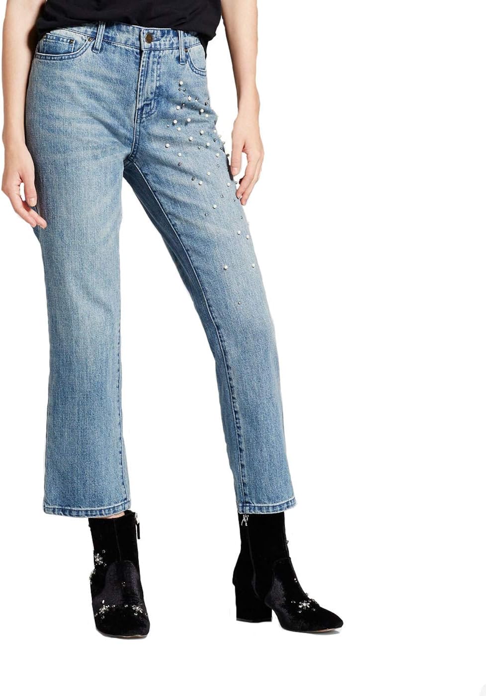 embellished pearl jeans