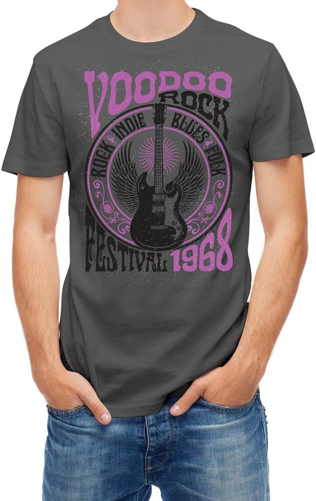 Tshirt Vintage Rock blues music festival guitar Grey Dark XXL