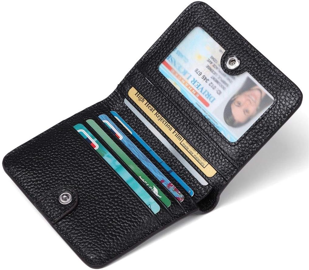 JEEBURYEE Women's Genuine Leather Wallet Small Coin Purse Credit Card Holder RFID Blocking Wallet Companion, Black, Petit - Image 5