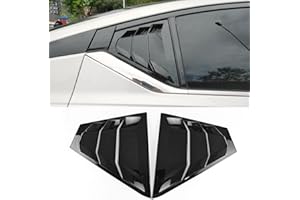 GENERIC for Nissan Altima Teana 2019-2025 Rear Side Window Louvers,Sport Style Triangular Window Glass Blinds Air Vent Scoop Shades Cover Trim Blinds Auto Exterior ABS Decorate Accessories (Piano Black)