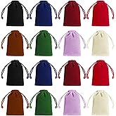 Xelsluthe 16 Pack Velvet Drawstring Bags, Mini Velvet Jewelry Pouches, 4.1x3.3 Inch Velour Storage Bags for Dice, Crystals, Gift Packaging, 8 Colors
