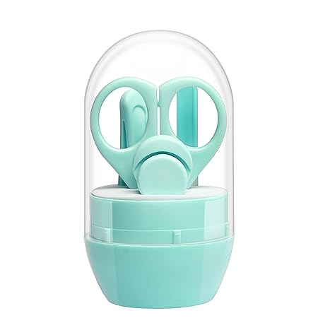 IEUUMLER 4in1 Baby pflege Set mit Baby Nagelschere Baby Nagelknipser Glasnagelfeile und Nasenpinzette IE061 (Green)