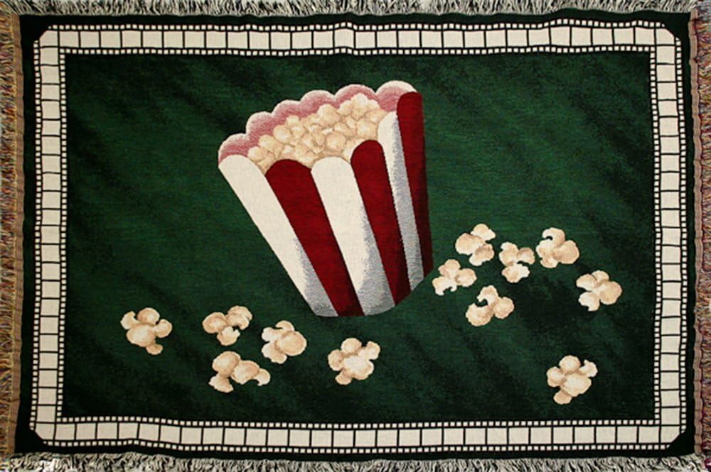 Stargate BLANKPOPGRN-V1 Popcorn Deluxe Home Theater Throw Blanket in Green/Emerald Tapestry Cotton