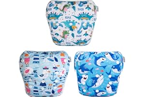 Babygoal Baby & Toddler Girl Swim Diapers,Reusable Adjustable Washable One Size Fits 8M-3T Gifts and Swim Class 3 Pack 3ZSD23