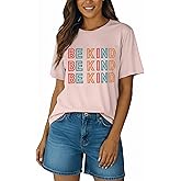Blooming Jelly Womens Be Kind Shirt Short Sleeve Graphic Tees Loose Fit Tshirts Cute Casual Summer Tops Funny Teacher Outfits