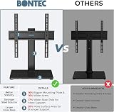 BONTEC Swivel TV Stand for 24-60 inch TVs, Height Adjustable, Glass Base view 2
