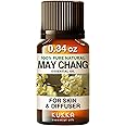 Kukka May Chang Essential Oil for Skin & Diffuser - 0.34 Fl Oz - 100% Pure Natural, Herbaceous Citrusy & Fresh Scent, for Aromatherapy & Soap Making Scent DIY