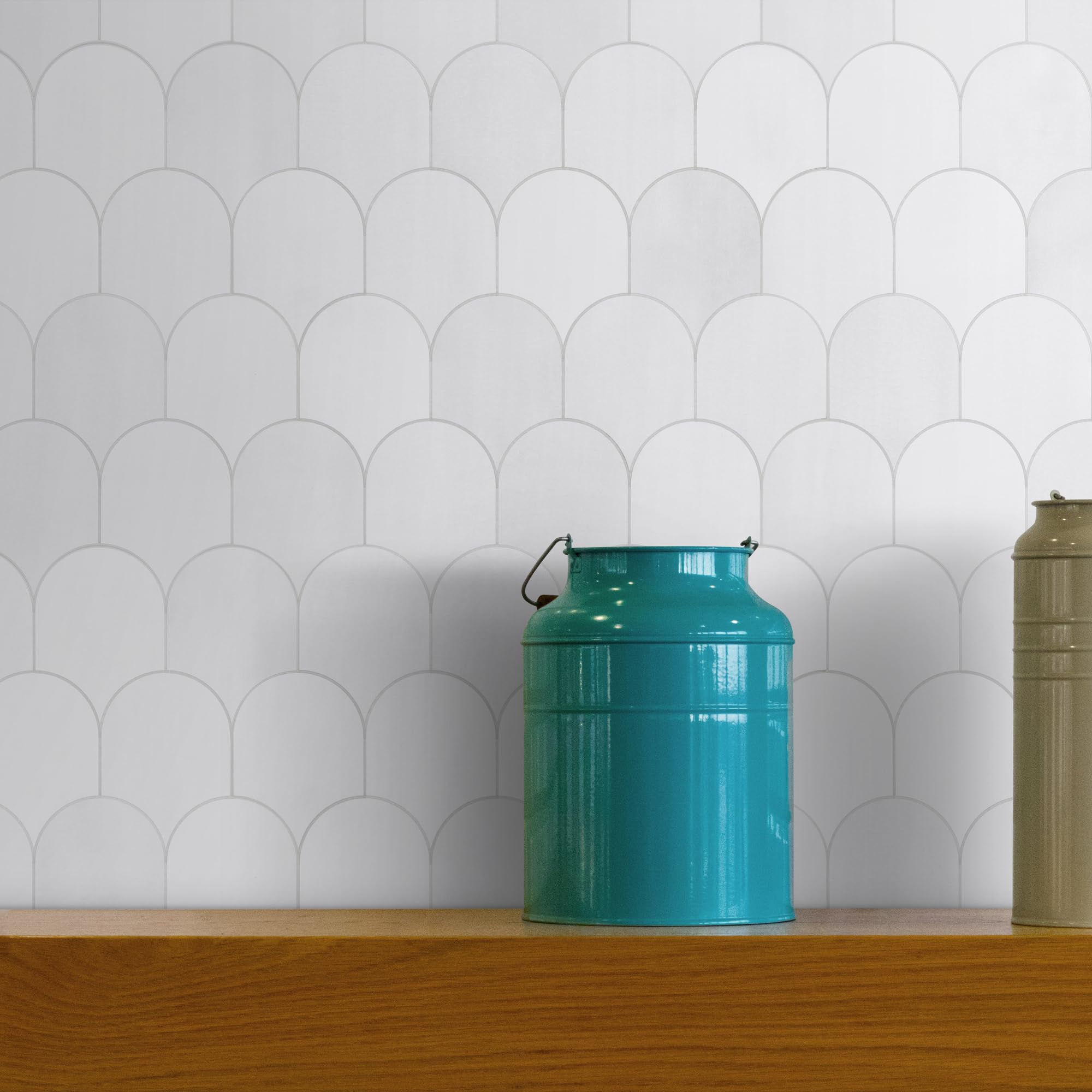 SUNWINGS Fish Scale Peel and Stick Backsplash Tile