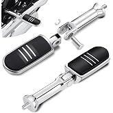 Benlari Passenger Foot Pegs Footpegs with Support Mounting Kit Stainless Steel Streamliner Fit for Harley Davidson Softail Slim Heritage Deluxe Sport Glide Models Low Rider Fat Boy 2018-2025 (Chrome)