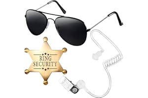 YOTNUS Ring Bearer Gifts: Security Wedding Sun Glasses, Badge and EarPiece Cosplay for Proposal