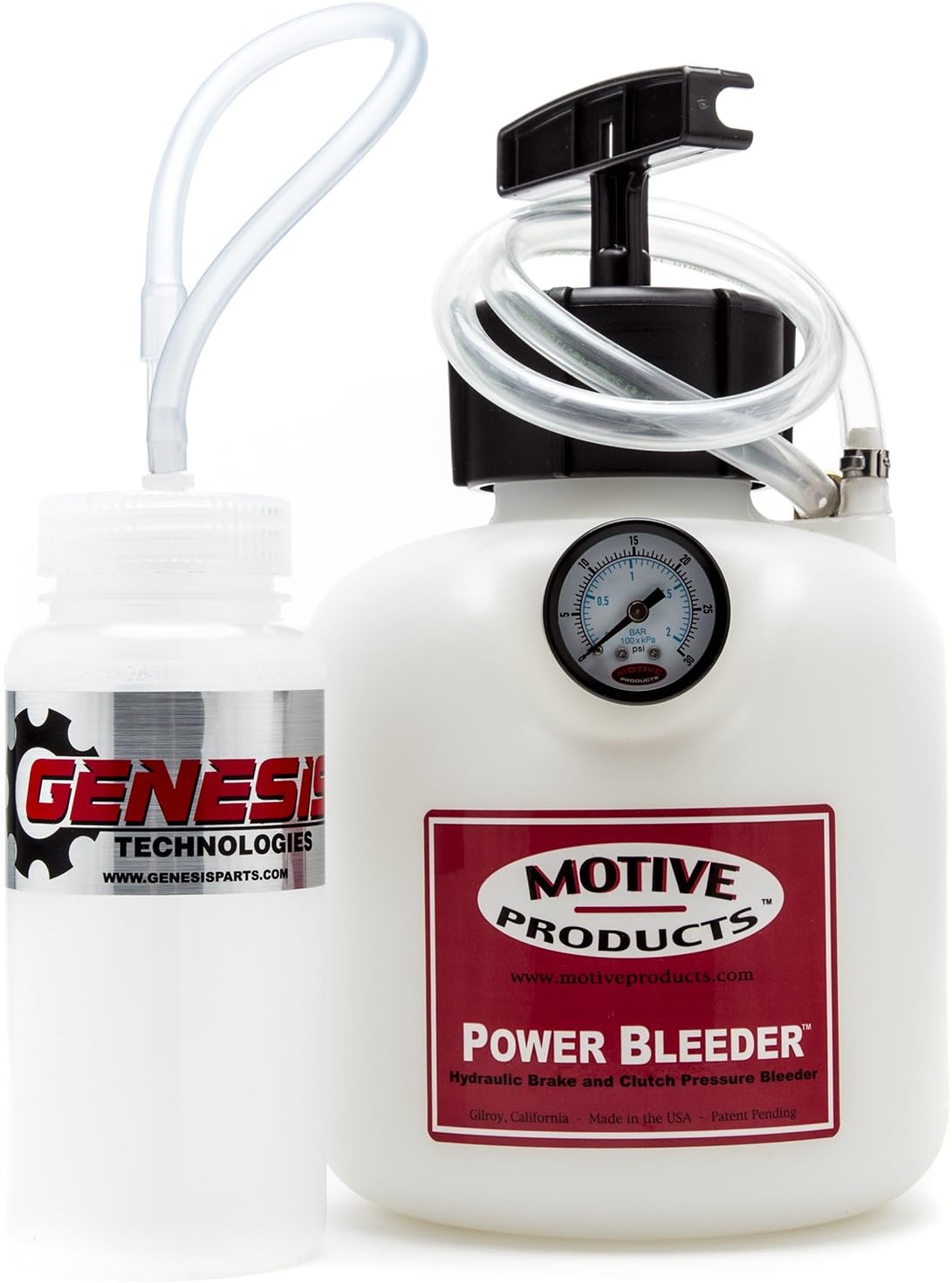 Brake Bleeding Kit with Genesis Cable Bleeder Bottle and Motive 0100 Power Bleeder, Brake