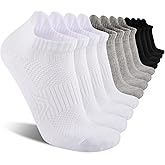 COOVAN Mens Socks 6 Pairs Cotton Ankle Breathable Casual Thin Socks Athletic Ankle Anti-Blister Sports Running Socks