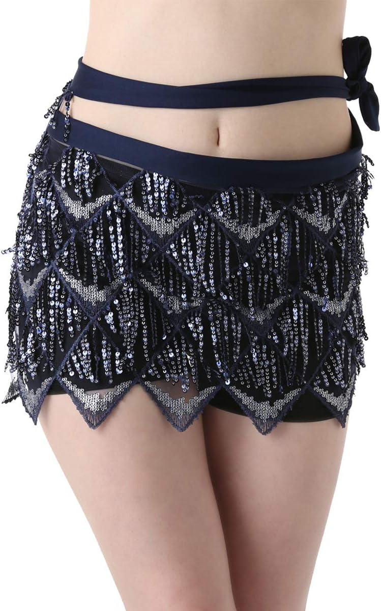 Belly Dance Hip Scarf - Hip Mini Skirt Belly Dancing Belt Waist Chain Tassel Shawl Wraps Belts for Women/Girls