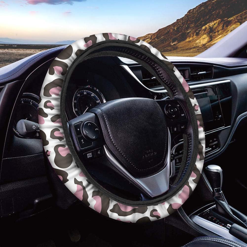 HUGS IDEA Universal Steering Wheel Covers Cool Camo Grey Design Cute